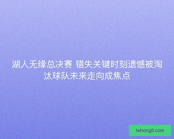 湖人无缘总决赛 错失关键时刻遗憾被淘汰球队未来走向成焦点