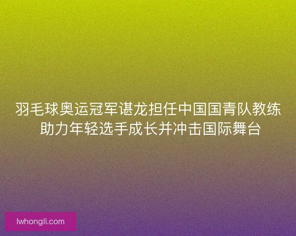 羽毛球奥运冠军谌龙担任中国国青队教练 助力年轻选手成长并冲击国际舞台
